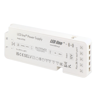 Outlet: 36W strømforsyning - Til Sono og Reco møbelspot, 5 utganger