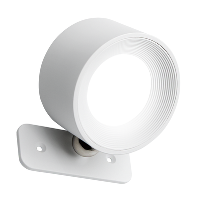 Applique murale rechargeable 4,5W CCT - IP20, ronde, blanche, rotative à 360°, source lumineuse incluse et télécommande
