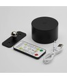 Applique murale rechargeable 4,5W CCT - IP20, ronde, noir mat, rotative à 360°, source lumineuse incluse et télécommande