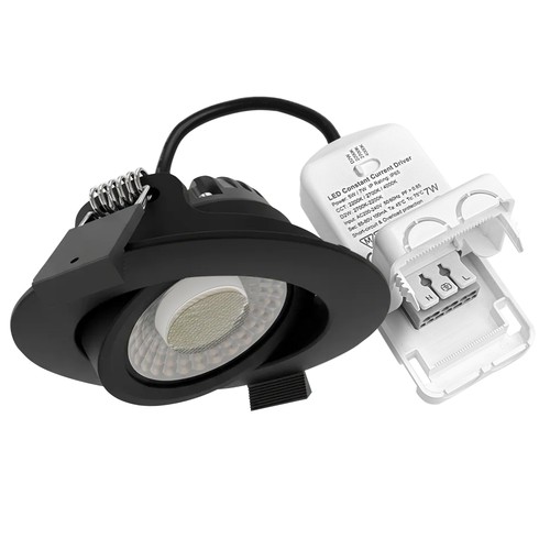 7W Ø8,3cm DimToWarm+CCT indbygningsspot dæmpbar RA96 - Hul: Ø6,8 cm, Mål: Ø8,3 cm, Sort
