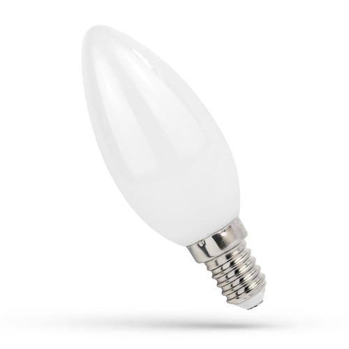 Ampoule LED flamme E14 4W - C35, filament, verre dépoli