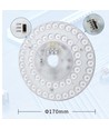 24/18/12W LED insert avec lentilles, sans scintillement - Ø17 cm, CCT au choix, remplace G24, tube circulaire et tube compact