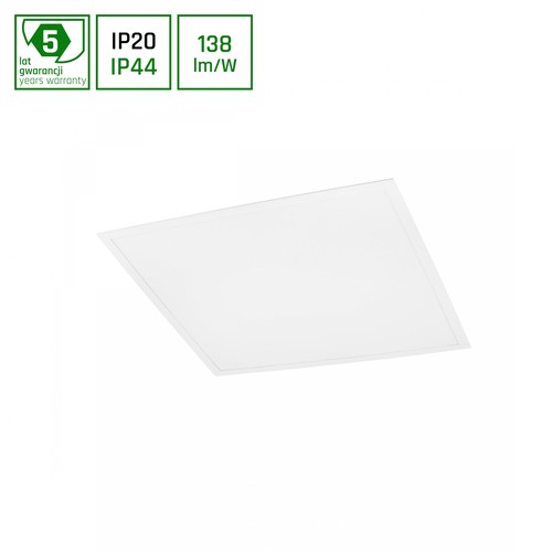 Panneau LED 60x60, 40W - 6000K, IP44, bord blanc, garantie 5 ans