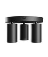 Plafonnier rond avec 3 spots, GU10 - Noir, Ø22cm, IP20 intérieur, sans source lumineuse