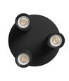 Plafonnier rond avec 3 spots, GU10 - Noir, Ø22cm, IP20 intérieur, sans source lumineuse