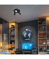Plafonnier rond avec 3 spots, GU10 - Noir, Ø22cm, IP20 intérieur, sans source lumineuse