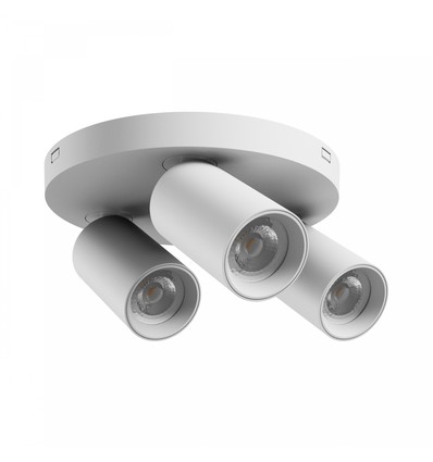 Ronde plafondlamp met 3 spots, GU10 - Wit, Ø22cm, IP20 binnen, zonder lichtbron