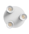Ronde plafondlamp met 3 spots, GU10 - Wit, Ø22cm, IP20 binnen, zonder lichtbron