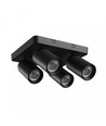 Plafonnier avec 2x2 spots, GU10 - Noir, IP20 intérieur, sans source lumineuse
