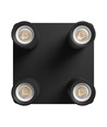 Taklampe med 2x2 spots, GU10 - Sort, IP20 innendørs, uten lyskilde