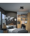 Loftlampe med 2x2 spots, GU10 - Sort, IP20 indendørs, uden lyskilde