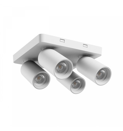 Plafonnier avec 2x2 spots, GU10 - Blanc, IP20 intérieur, sans source lumineuse
