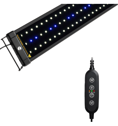 Luminaire pour aquarium 30-50 cm - LED 6W, blanc/bleu, réglable