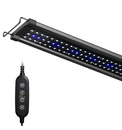 60-80 cm akvarie armatur - 18W LED, hvit/blå, justerbar
