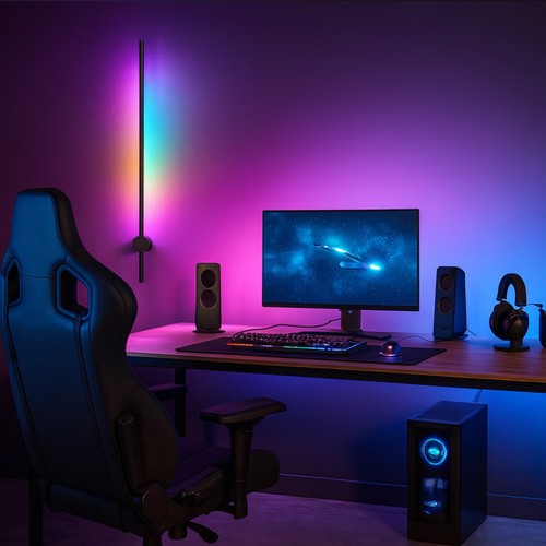 60cm RGBIC justerbar vegglampe - Bluetooth, 5V USB