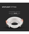 Spot encastrable GU10 - Rond, blanc, IP20, perçage : Ø8,5 cm, dim : Ø10,2 cm, sans source lumineuse