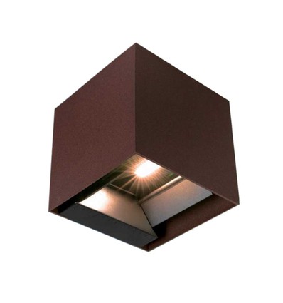 9W LED Solcelle vegglampe - IP65, CCT, 3 lysfarger, PIR-sensor, corten hus