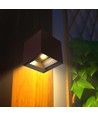 9W LED Solcelle vegglampe - IP65, CCT, 3 lysfarger, PIR-sensor, corten hus