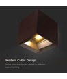 9W LED Wandlamp op zonne-energie - IP65, CCT, 3 lichtkleuren, PIR-sensor, cortenkleurige behuizing