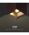 Applique murale solaire LED 9W - IP65, CCT, 3 couleurs de lumière, capteur PIR, boîtier corten