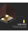 Applique murale solaire LED 9W - IP65, CCT, 3 couleurs de lumière, capteur PIR, boîtier couleur corten