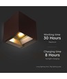 9W LED Wandlamp op zonne-energie - IP65, CCT, 3 lichtkleuren, PIR-sensor, cortenkleurige behuizing