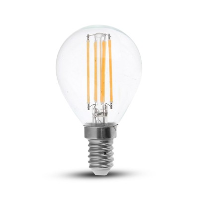E14 6W filament LED kronepære - P45, 600lm, klart glass, Samsung LED chip