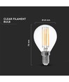 Ampoule LED filament E14 6W - P45, 600lm, verre clair, Samsung LED chip