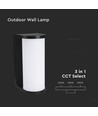 12W CCT LED vägglampa - IP65, svart, 3-i-1 färgskifte, 1760lm, inkl. ljuskälla