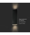 8W LED wandlamp met up/down licht - 140lm/W, IP65, zwart, 4000K, rechthoekig, incl. lichtbron