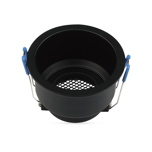 VT-9001RD lampeholder GU10 - aluminium, honeycomb, dyb anti-blænding, sort rund