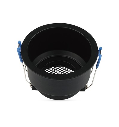 VT-9001RD lampeholder GU10 - aluminium, honeycomb, dyp anti-blending, svart rund