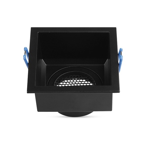 Spot encastrable GU10, carré noir - Honeycomb anti-éblouissement, aluminium, trou : 80x80mm