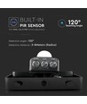 20W LED lyskaster med sensor og fast connector - 120lm/W, IP65, sort, 5 års garanti