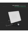 Vt-4949-Fc LED-projector 50W - snelle aansluiting, PIR-sensor, 3000K, zwarte behuizing, 120 lm/W