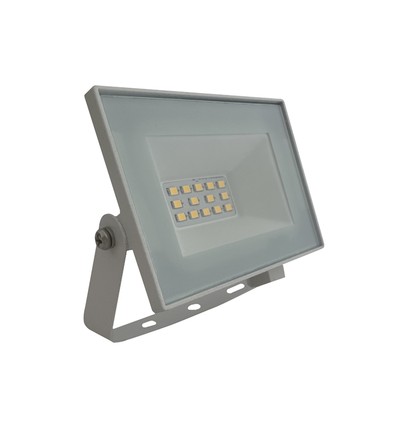 10W LED breedstraler, wit - 850lm, IP65, 4000K, witte behuizing