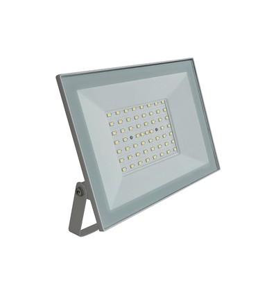 50W LED lyskaster - 94lm/W, IP65, hvit kant, kald hvit, utendørs