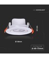 7W Ø8,8cm LED innfellingsspot - Hull: Ø6,8 cm, Mål: Ø8,8 cm, CCT - 3 lysfarger