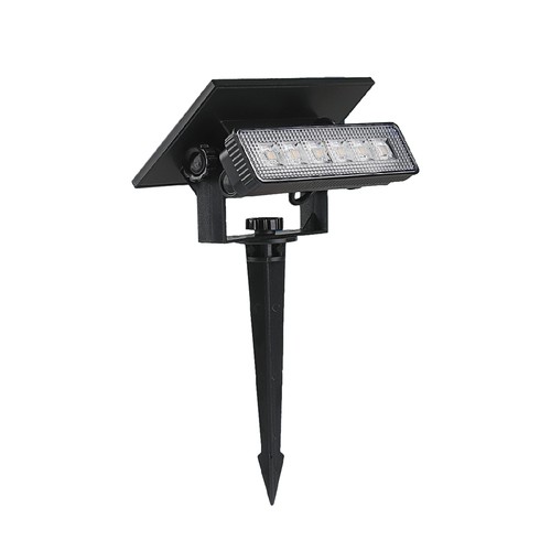 0,9W Solara Mini Lampe de jardin 2-en-1 - Noir, IP65, blanc chaud, applique et piquet, solaire