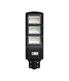 12W solcelle LED gadelampe - 1200lm, IP65, 6000K, sort, inkl. solpanel og batteri