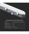 120cm 36W waterdicht LED armatuur met noodverlichting - IP65, 4320lm, 6500K, incl. batterij, 120cm lengte
