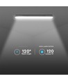 Réglette LED 120cm 36W étanche complète avec détecteur - 120lm/W, IP65, Samsung LED, clips SS