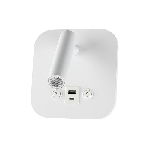 8W LED bed-wandlamp met USB/PD opladen - CREE chip, 3000K, wit, incl. lichtbron