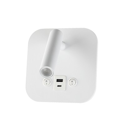 Applique de lit LED 8W avec charge USB/PD - CREE chip, 3000K, blanc, source lumineuse incl.