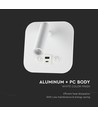 8W LED sengevæglampe med USB/PD opladning - CREE chip, 3000K, hvid, inkl. lyskilde