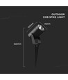 10W LED trädgårdsspot med spett - IP65, svart aluminium, 40° ljusvinkel, 880lm
