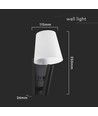 2W LED sengelampe / væglampe med USB-opladning - Sort, 3000K, CREE chip, IP20, moderne design