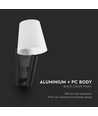 2W LED sengelampe / væglampe med USB-opladning - Sort, 3000K, CREE chip, IP20, moderne design