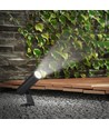 24V LED hagespot med spyd - 2W, IP65, sort, rund, utendørs, aluminium