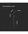Spot de jardin LED 24V avec piquet - 2W, IP65, noir, rond, extérieur, aluminium